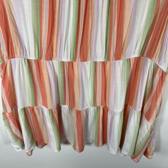 TORRID Women's Rayon‎ Blend Striped Tiered Tunic Size 2X Colorful Beach Boho - Picture 9 of 9